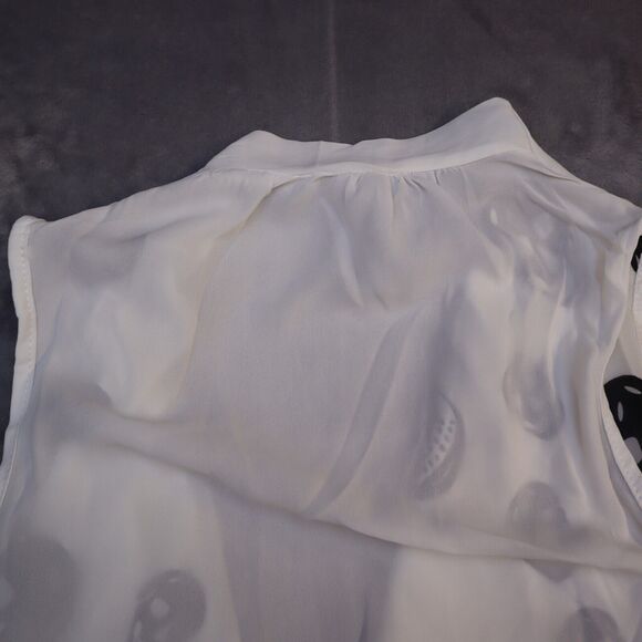 36 Point 5 Shirt Womens Medium Skull Lightweight Casual Open Front Cardigan Vest - Picture 11 of 12